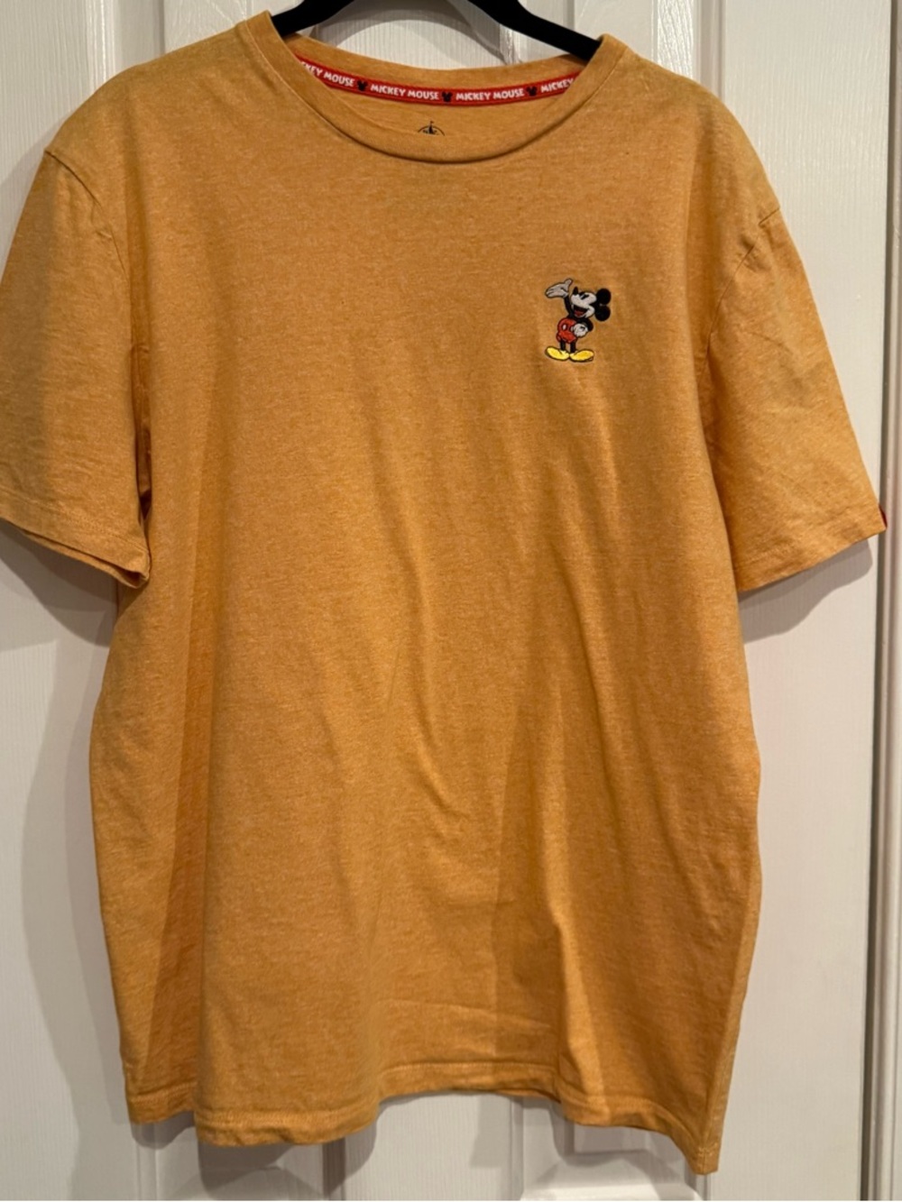 Disney Men's Mickey Mouse Short-Sleeve Tee - Mustard Yellow-authentic original
